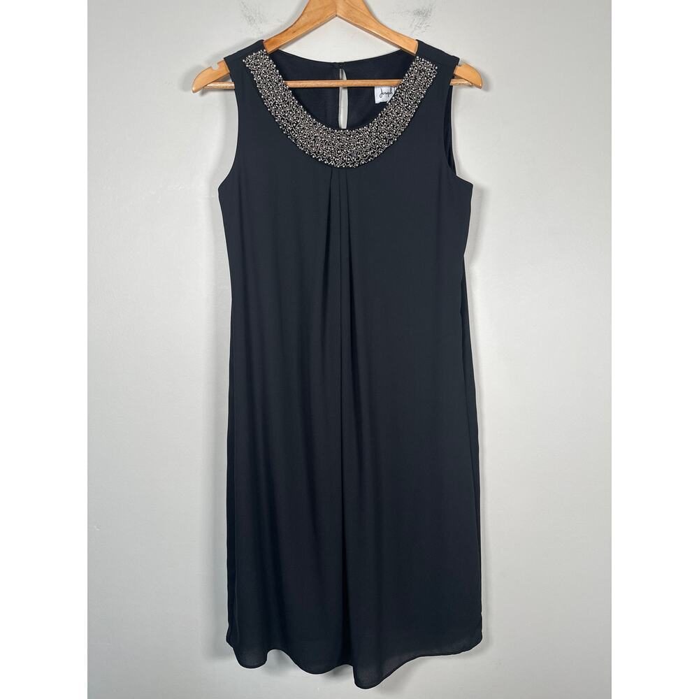 Joseph Ribkoff Beaded Collar Black Shift Dress Womens Size 6 - Picture 2 of 11